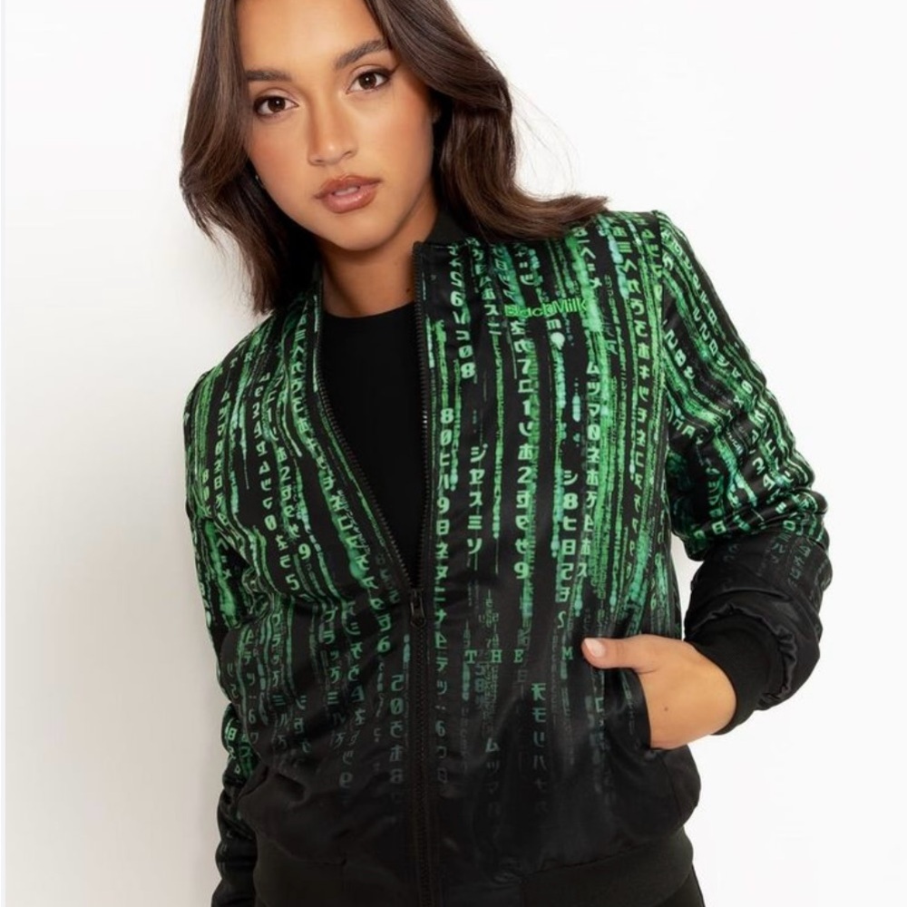 Blackmilk Green Matrix Code Jacket - image 1